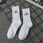 Simple European and American street letters white men's and women's socks sports hip hop college style socks