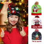 $10 christmas gifts Christmas LED Christmas Beanie Hat Winter Warm With Poms Outdoor Light Up Hat Unisex Flashing Caps For Home Party $10 gift ideas