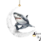 $10 christmas gifts Christmas Tree Decorations Animal Hanging Ornament Sitting On The Moon Animal Pendants Car Rearview Mirror Hanging Ornaments