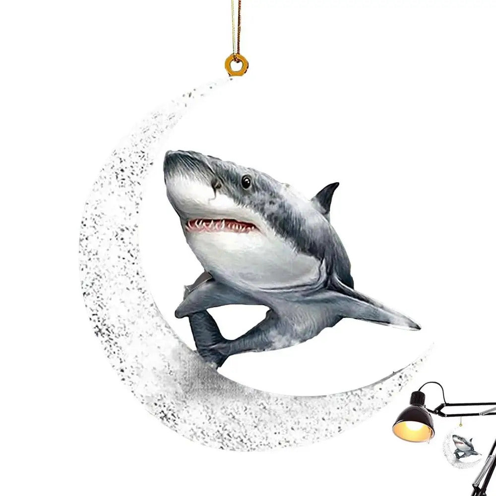 $10 christmas gifts Christmas Tree Decorations Animal Hanging Ornament Sitting On The Moon Animal Pendants Car Rearview Mirror Hanging Ornaments