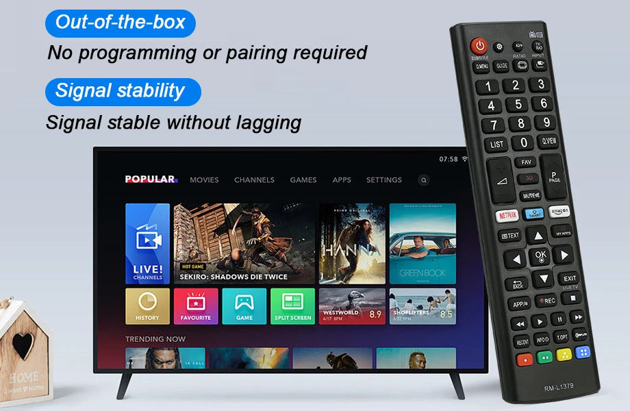 Universal Remote Control for lg TV Remote,Compatible with All Models for lg Brand, with Netflix Prime Video Shortcut Buttons