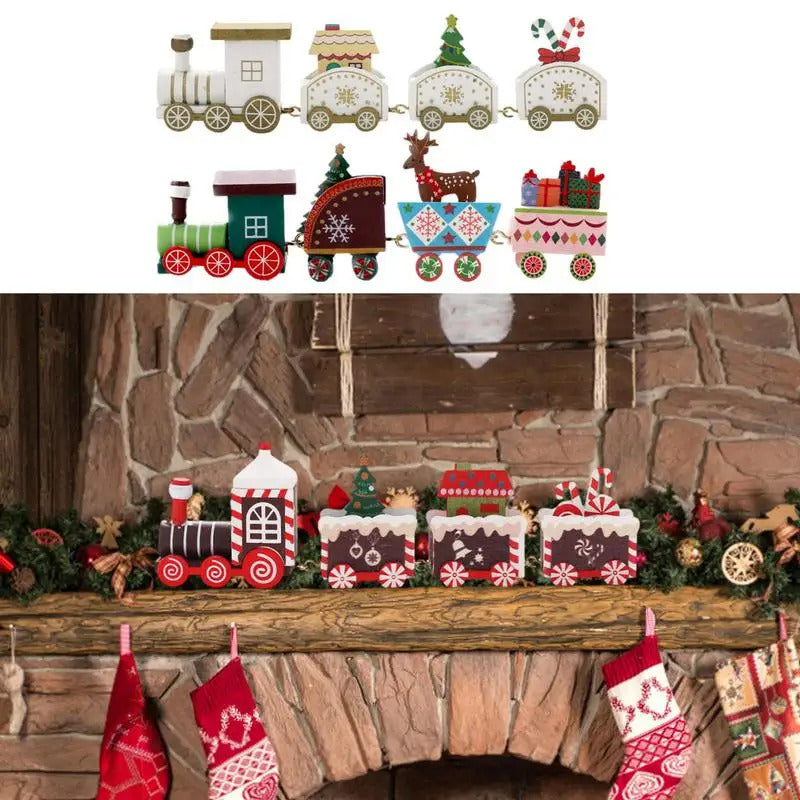 $10 christmas gifts Wooden Train Christmas Ornament Merry Christmas Decoration For Home 2025 Xmas Gifts Noel Natal Navidad New Year 2025