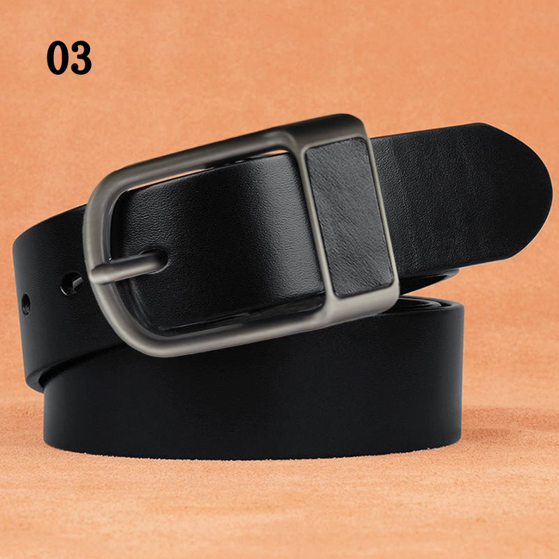 Men's High Quality Genuine Cowhide Leather Belt with Fashionable Pin  Length for Business-Casual Wear