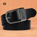 Men's High Quality Genuine Cowhide Leather Belt with Fashionable Pin  Length for Business-Casual Wear