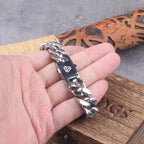 $10 christmas gifts Never Fade Stainless Steel Vikings Bracelets For Men Blank Color Punk Curb Cuban Link Chain Bracelets with gift wooden box