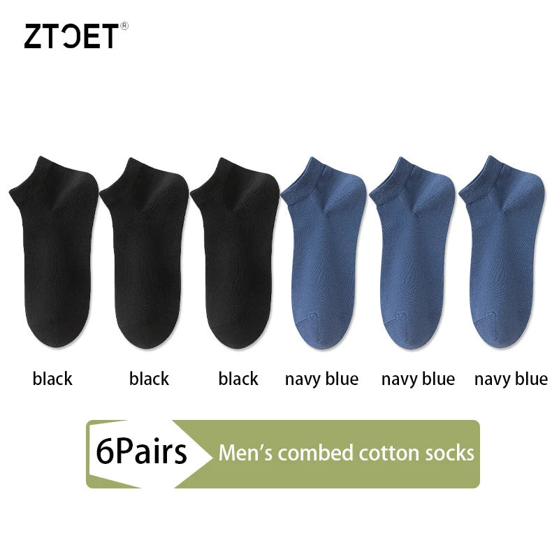 High Quality Men Combed Cotton Socks Short Breathable Odor proof and antibacterial Business Spring Summer for Male sock