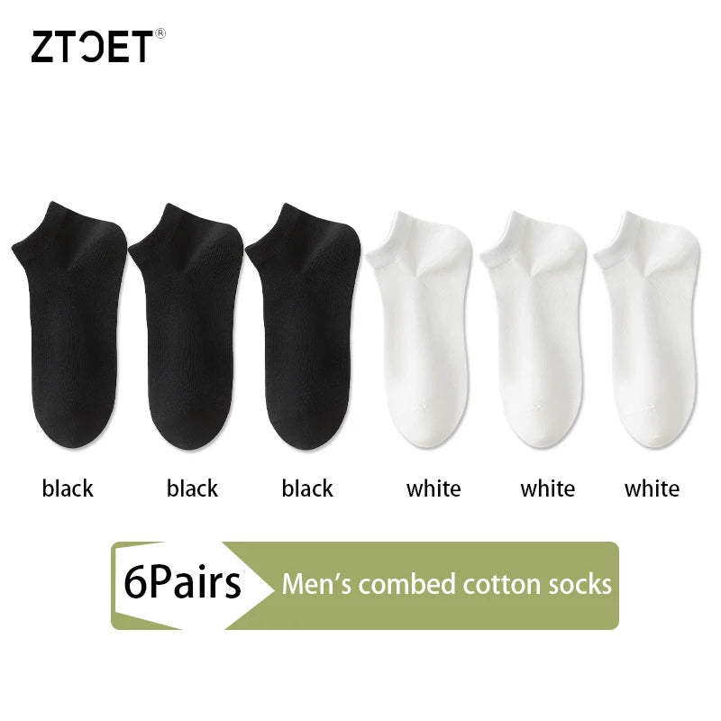 High Quality Men Combed Cotton Socks Short Breathable Odor proof and antibacterial Business Spring Summer for Male sock