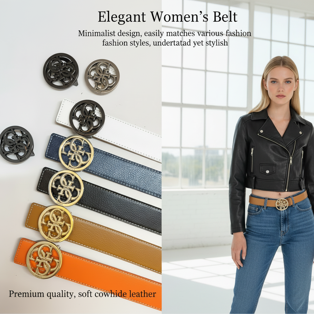 Fashion Luxury Belt High Quality Women Genuine Real Leather Dress Strap for Jeans Waistband