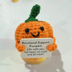 $10 christmas gifts Positive Crochet Pumpkin Tiny Pumpkin Emotional Support Crochet Decor 8Cm/3.15Inch Cute Crochet Doll With Positive Card Cartoon