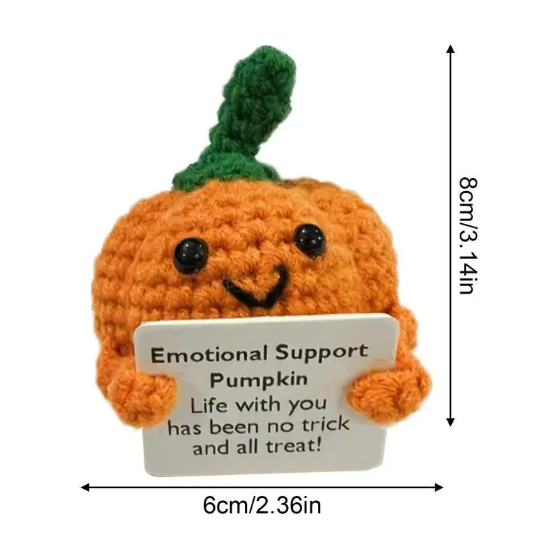 $10 christmas gifts Positive Crochet Pumpkin Tiny Pumpkin Emotional Support Crochet Decor 8Cm/3.15Inch Cute Crochet Doll With Positive Card Cartoon