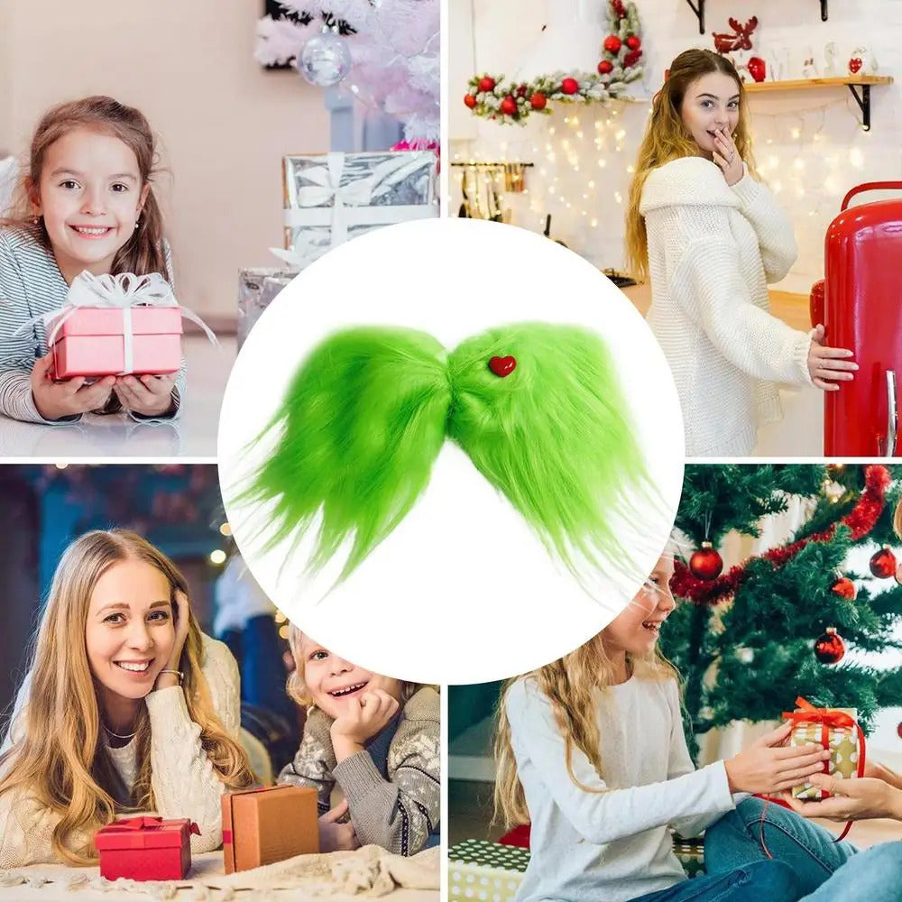 $10 christmas gifts Green Bows Green Furry Hairpin Christmas Tree Decorations Holiday Hair Accessories For Hair Styling $10 gift ideas