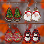 $10 christmas gifts Cute Christmas Earrings For Girls Santa Claus Tree Snowman Teardrop Wooden Drop Dangle Perfect New Year Women Gifts $10 gift ideas