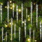 Icicle Christmas Tree Ornaments 42X Clear Acrylic Icicles Drop Pendants Christmas Tree Crystal Decorations For Winter Holiday