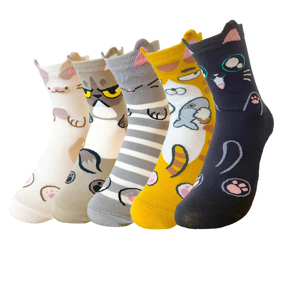 Women Animal Cotton Socks Autumn Winter High Quality Casual Tube Socks Female Ladies Lovely Cartoon Socks